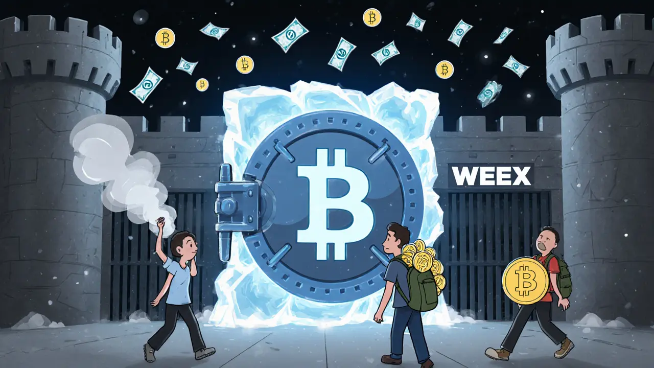 A 1,000 BTC insurance vault guarding WEEX, while users try and fail to withdraw fiat currency.