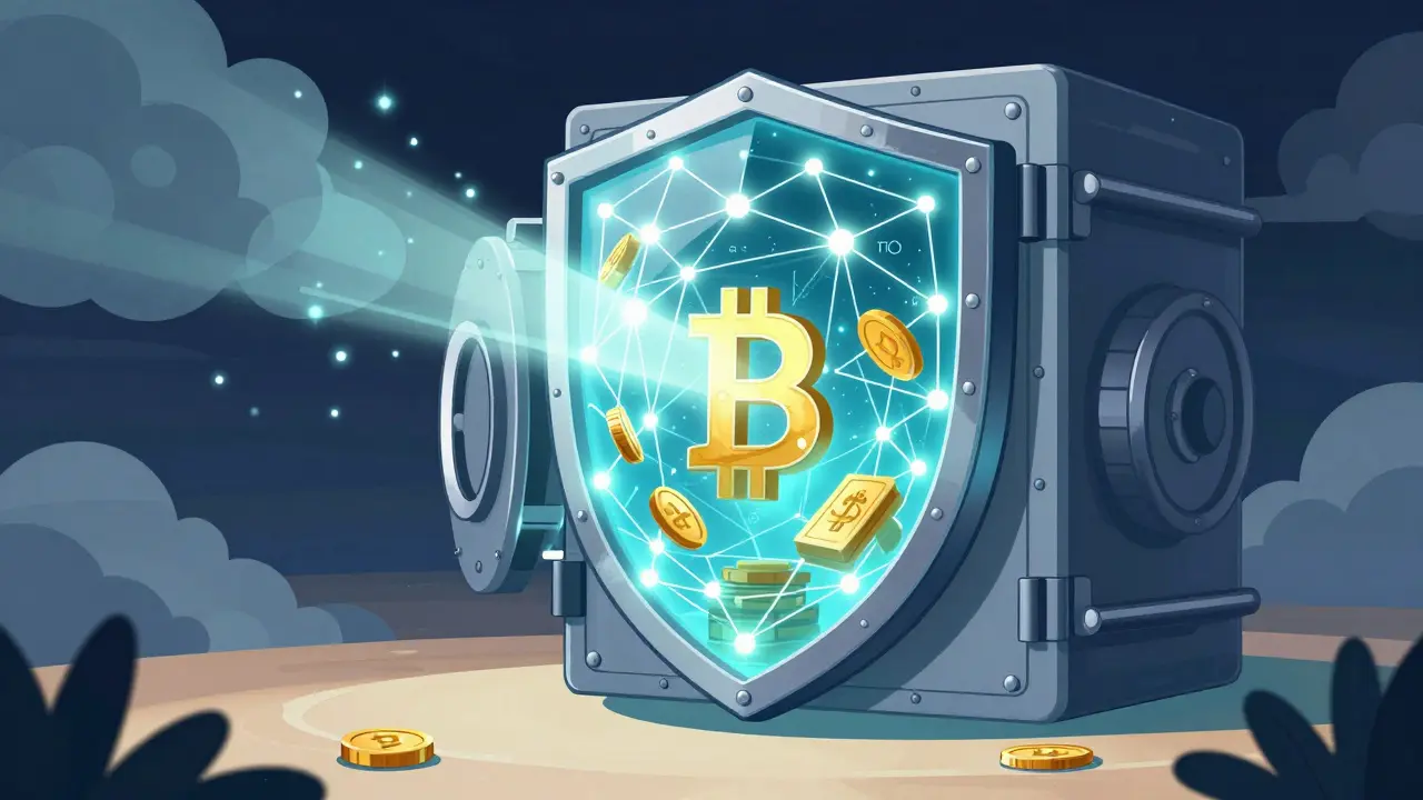 AI shield protecting crypto assets from sanctions evasion