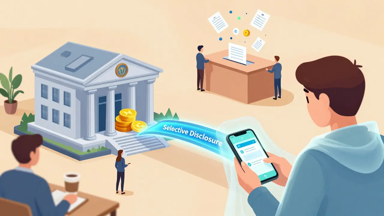 Cartoon showing ZK tech enabling private payments, banking, and secure voting.