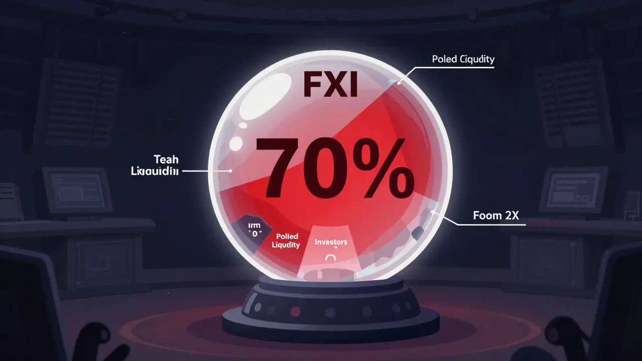 Concept art showing a token supply orb with a large risky section highlighted in red.
