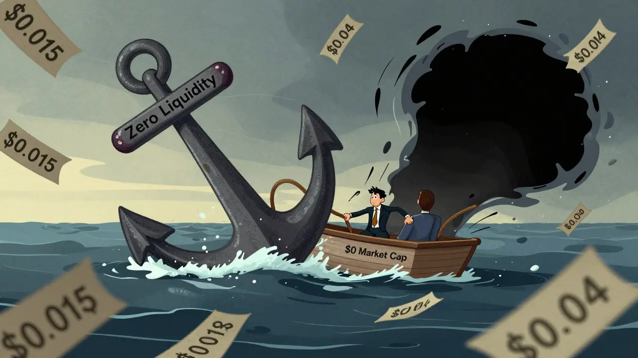 Investor trapped by zero liquidity anchor in turbulent crypto waters