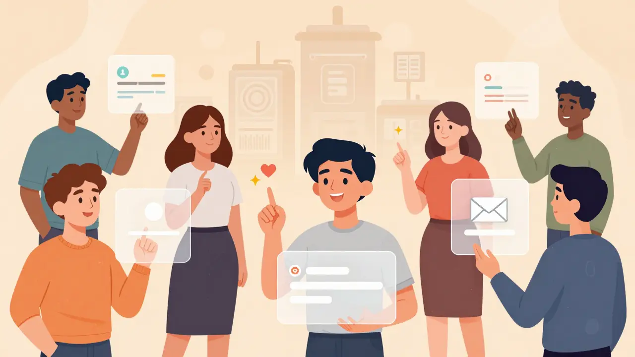 Users seamlessly interacting with blockchain technology using biometrics and social logins.