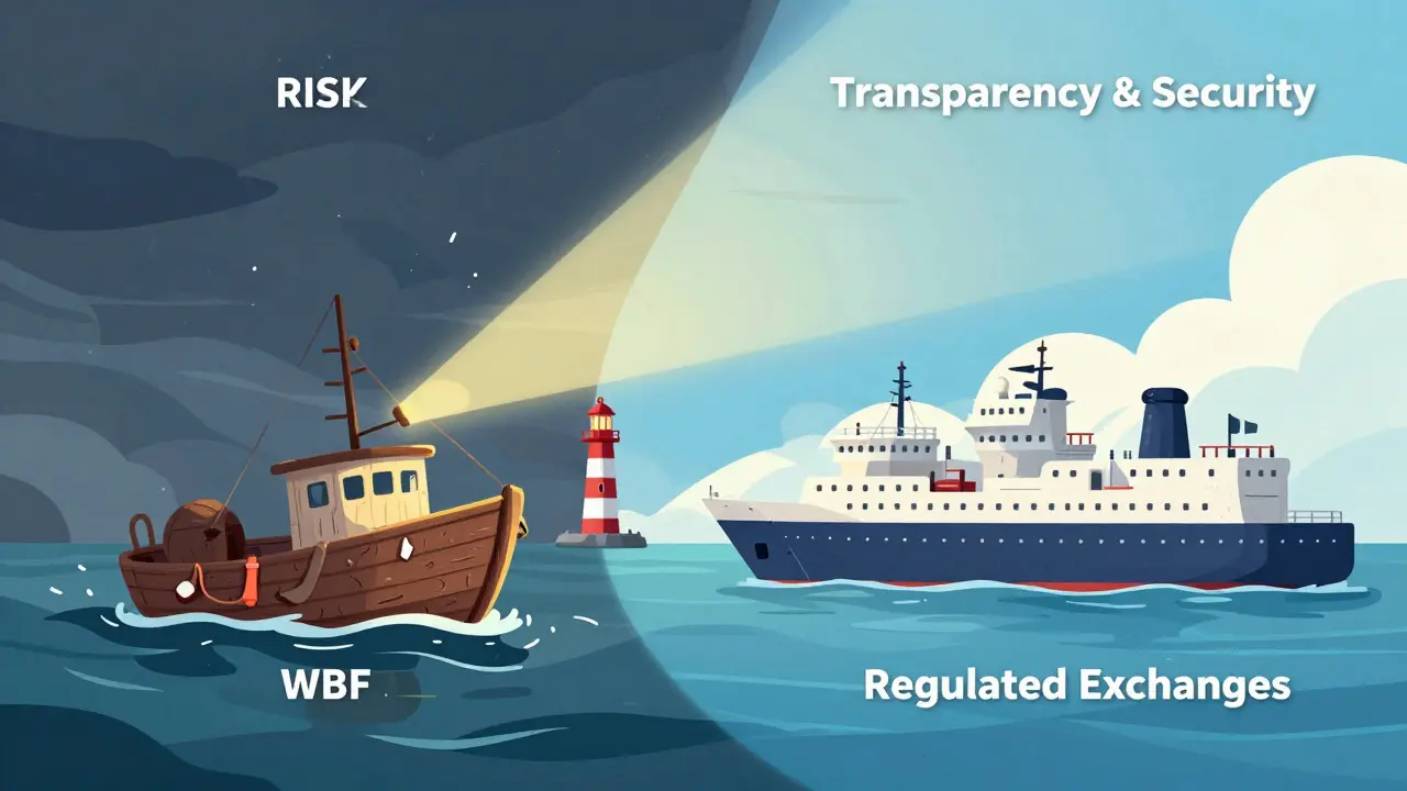 Comparison of risky unregulated exchange vs safe regulated platforms
