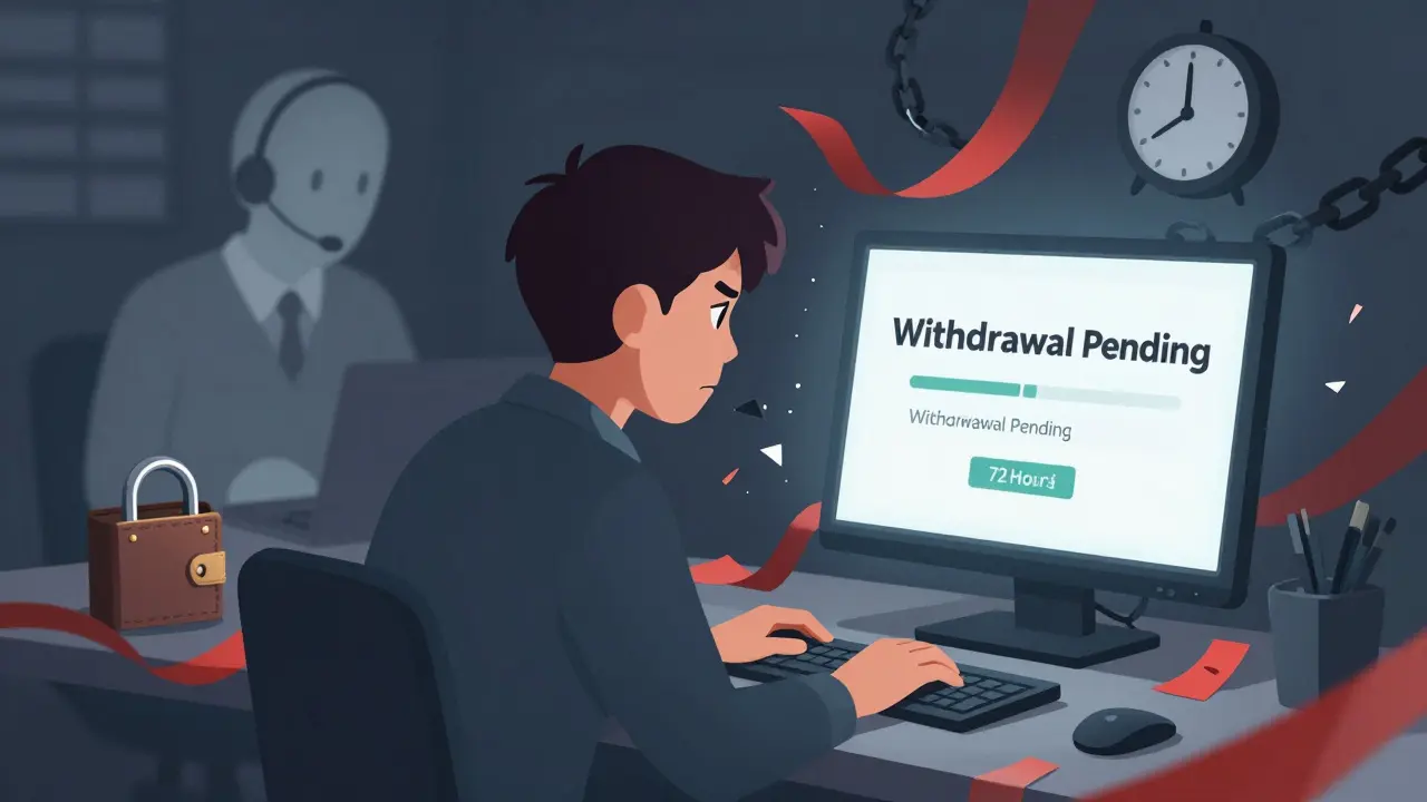 Frustrated user stuck with pending withdrawal and broken chains