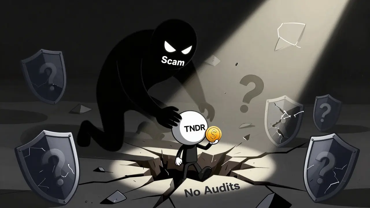 Illustration of an investor trapped in a liquidity pit with no audits