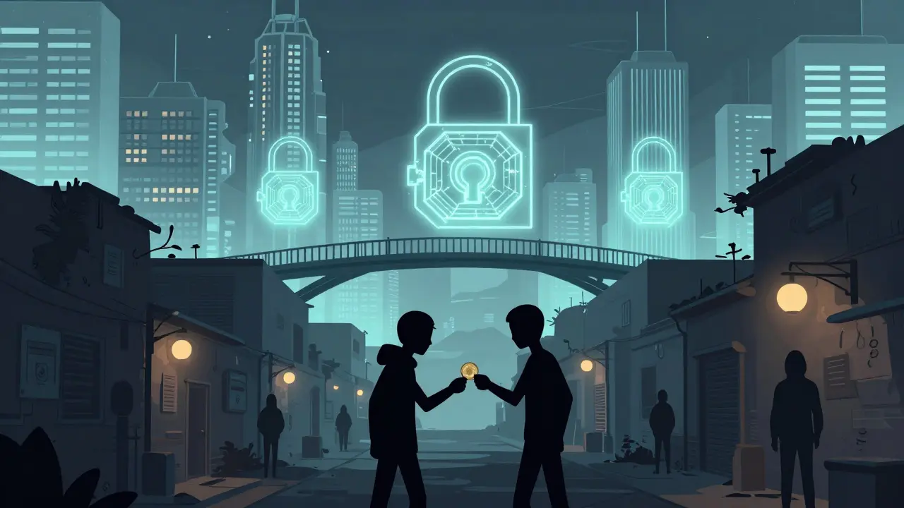 Underground P2P trading vs regulated exchanges in cityscape
