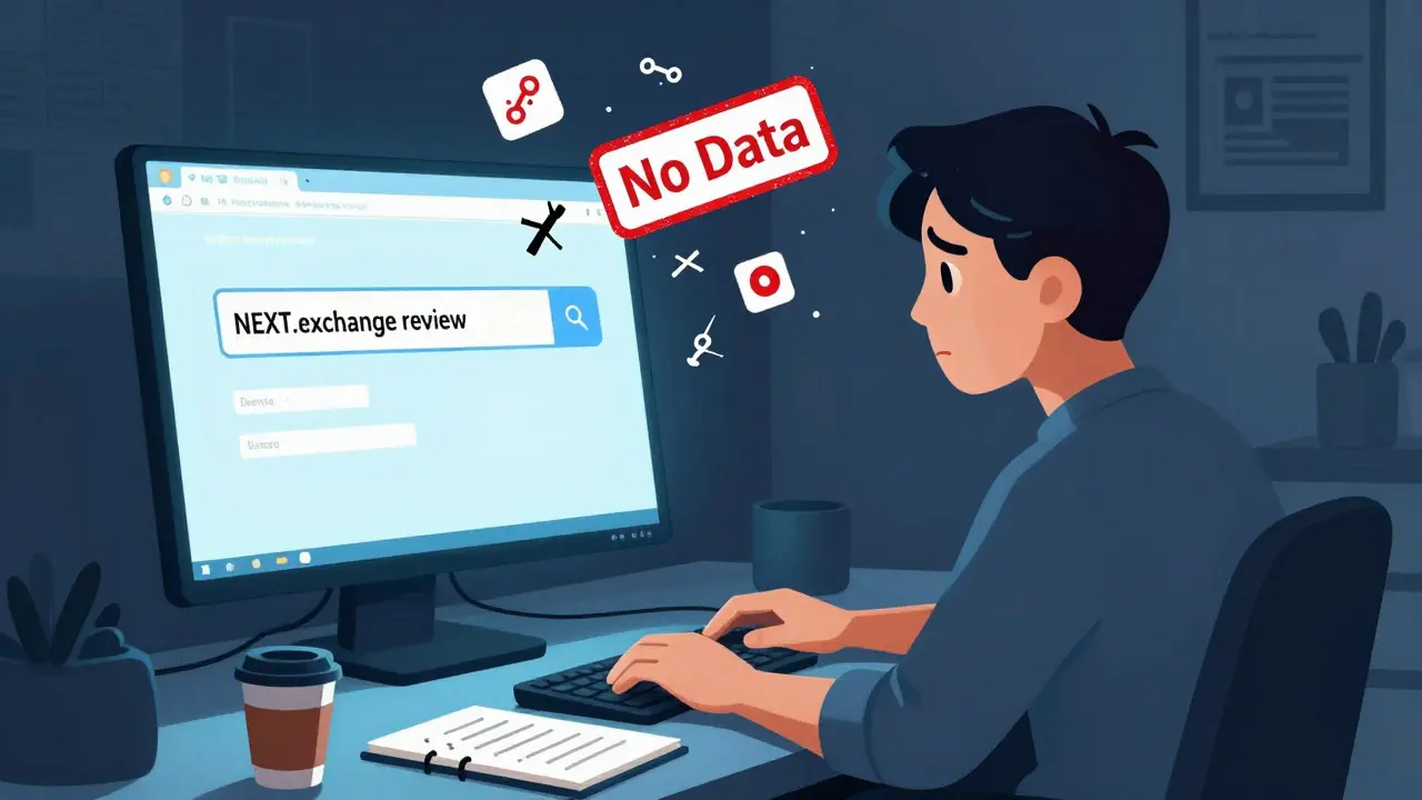 User searching for reviews online with no results found on screen