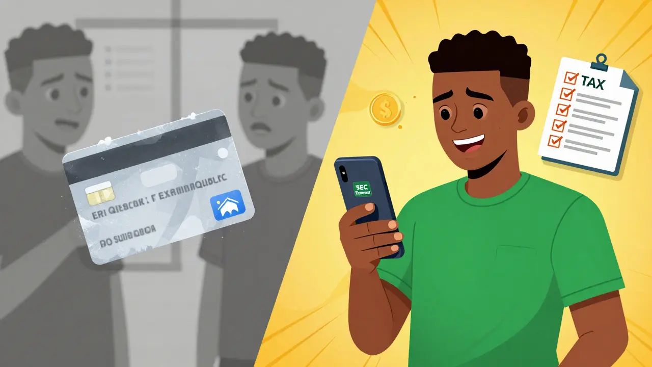 Contrast of past chaos vs current legal crypto payments