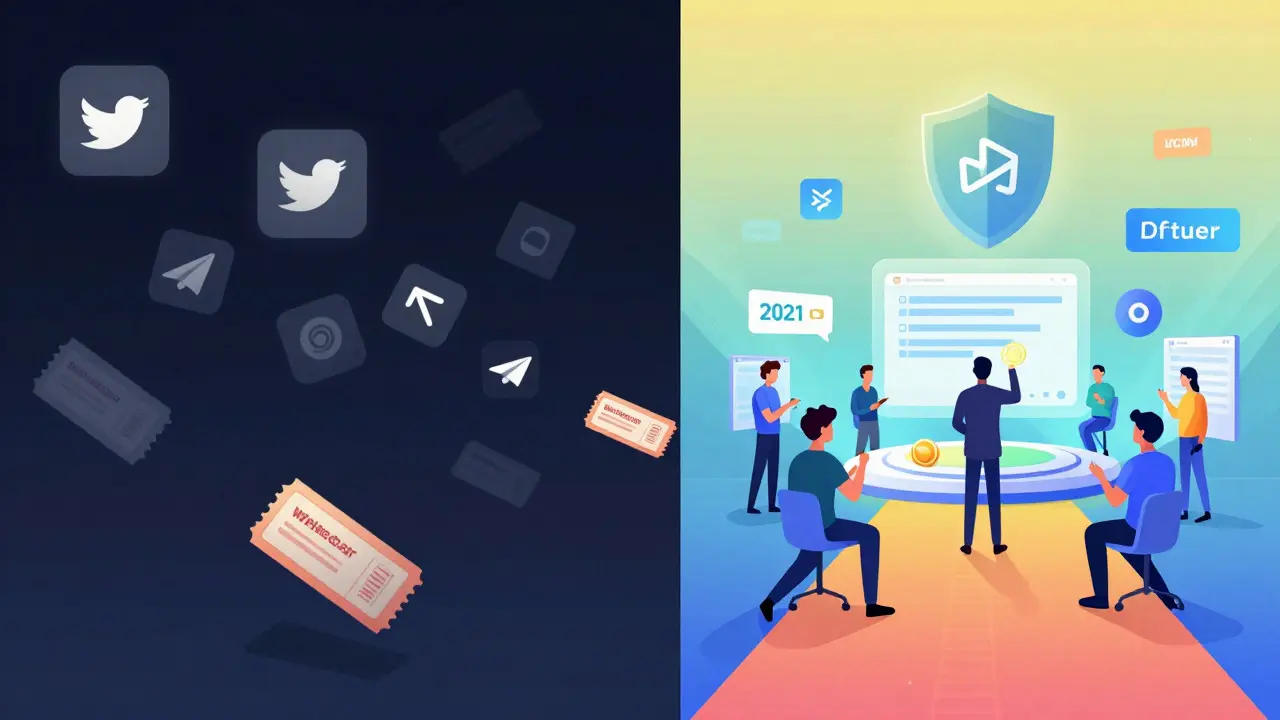 Split illustration contrasting expired 2021 airdrops with current staking opportunities.