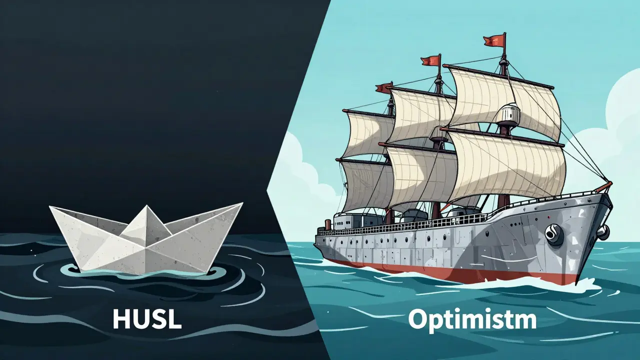 Tiny boat vs large ships illustrating micro-cap vs major crypto risks