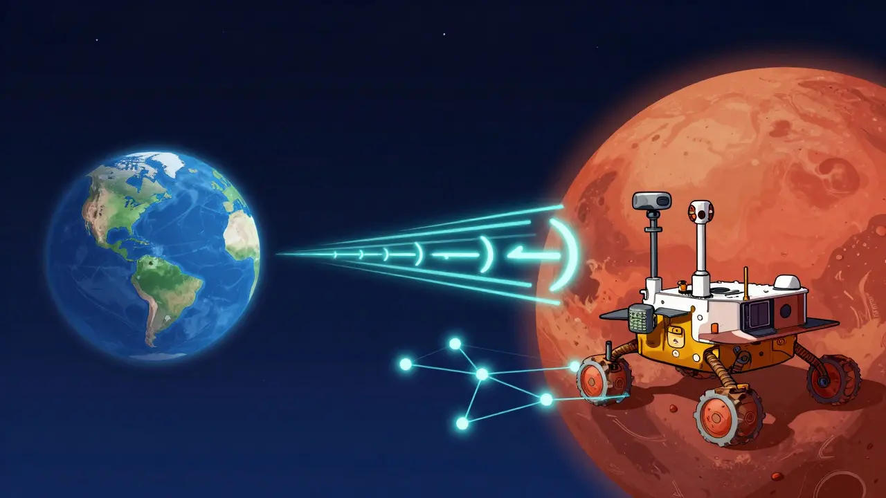 Visualizing communication delay between Earth and Mars networks