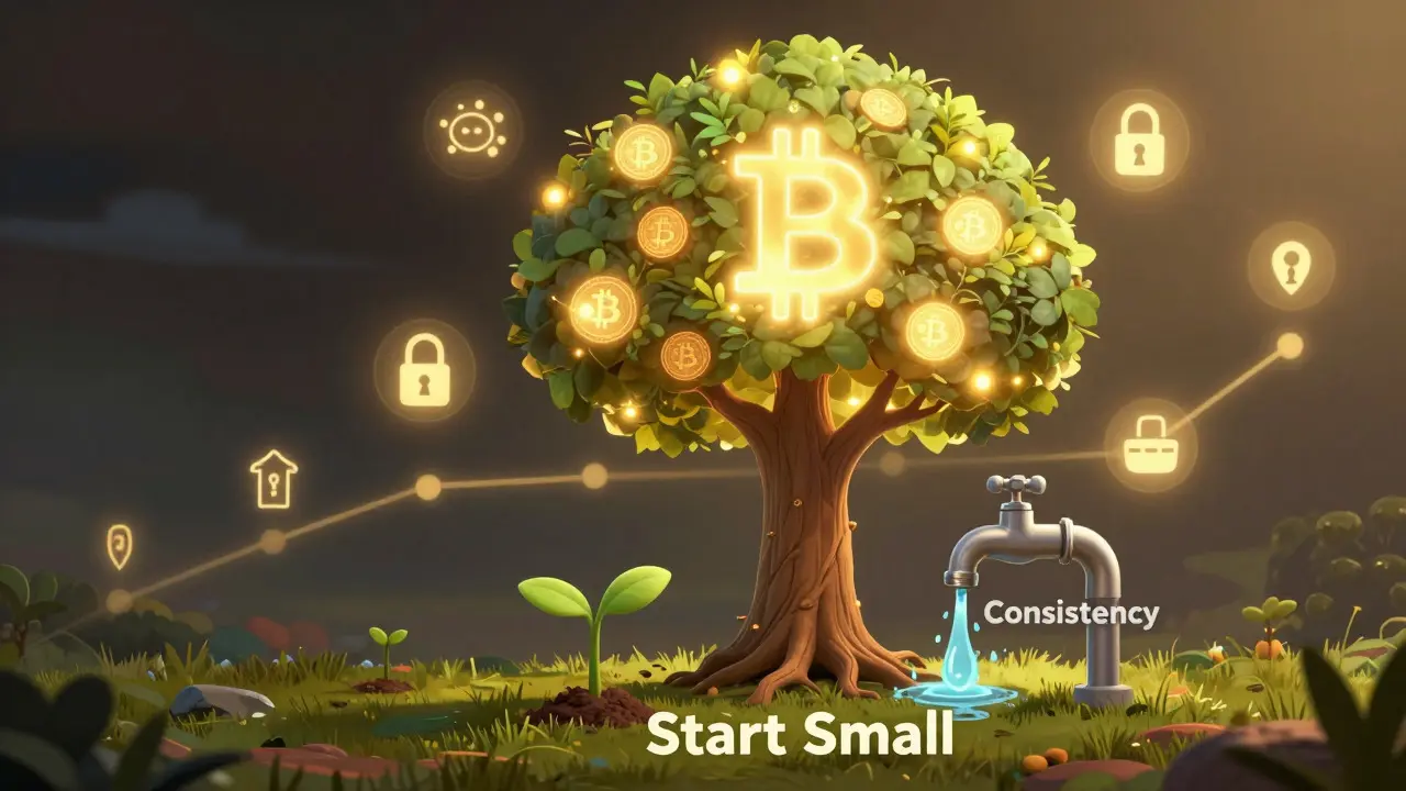 Bitcoin tree growing through consistent automated investments over time