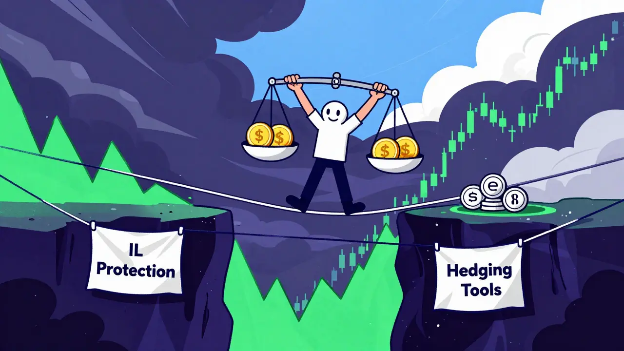 Character balancing assets on a tightrope over volatility