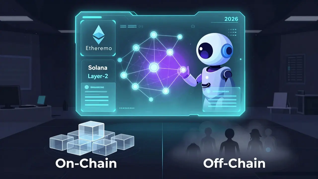 Futuristic dashboard showing AI-driven cross-chain analytics