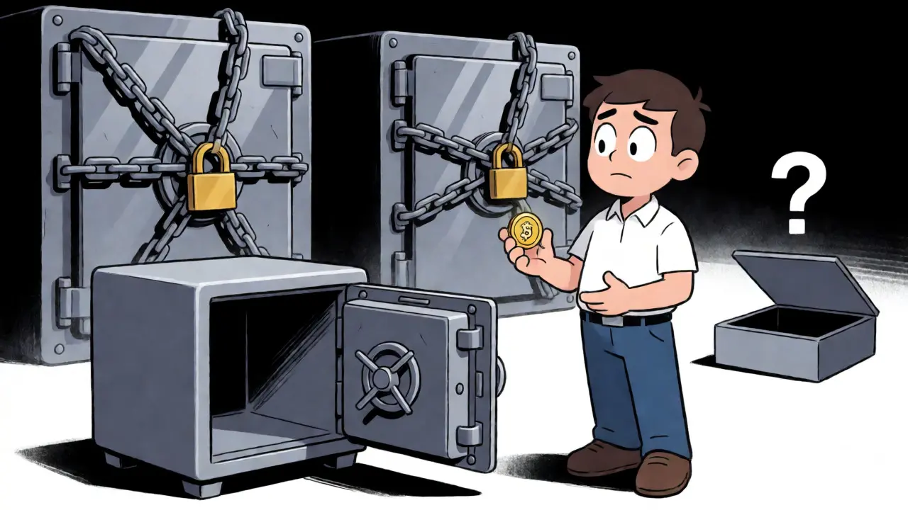 Cautionary scene with unsecured funds