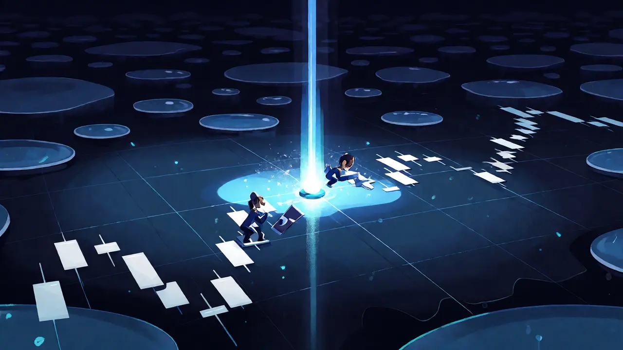 Focused laser beam representing super-concentrated liquidity precision