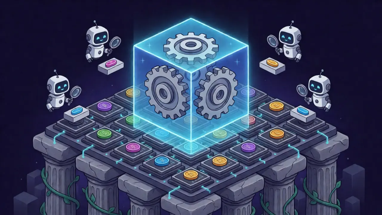 Illustration of Uniswap v2 AMM mechanics on Unichain rollup architecture
